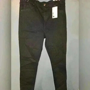 TopShop Jaime Black High Waist Ankle Grazer Pants Size 34x30